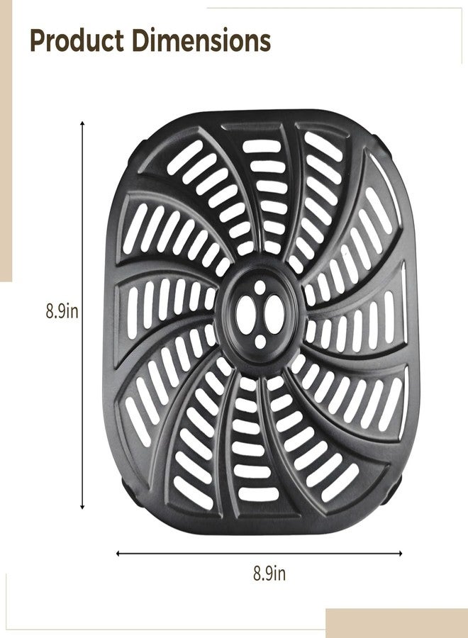 Varku Air Fryer Grill Pan for Gourmia GAF798 7QT GAF716 Air Fryer, Food Grade Nonstick 8.97''*8.97'' Air Fryer Replacement Parts Accessories Rack Tray Grill Plate Crisper Plate，Dishwasher Safe - Image 5